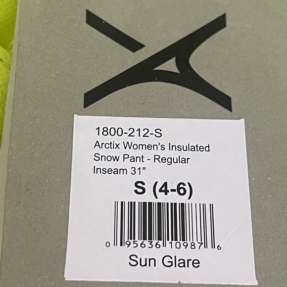 NWT Arctix Womens Insulated Snow/Ski Pants in Florescent Green, Size S/P 31L - Picture 10 of 11